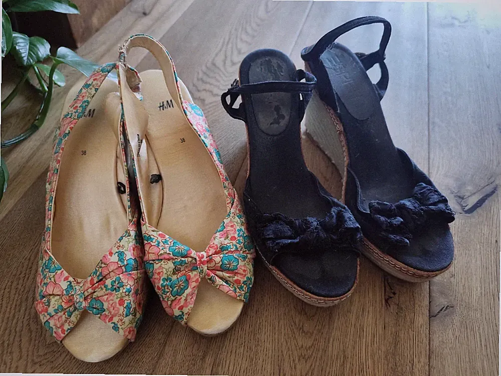2 Paar Damen Keilsandalen Gr. 38 H&M + Esprit Sommer Wedges