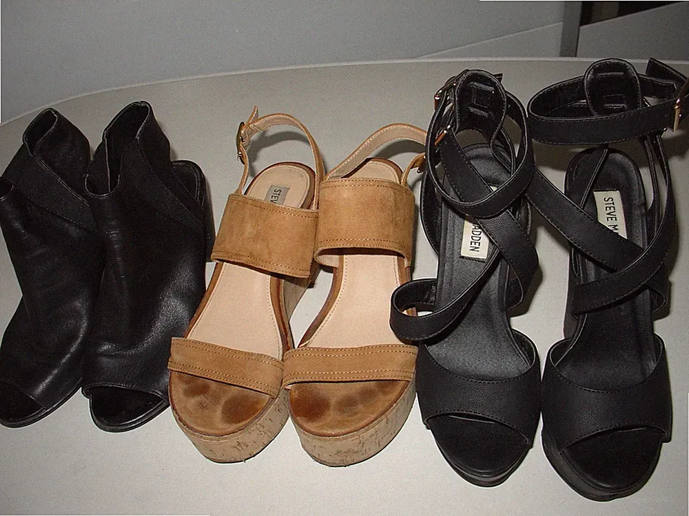 3 Paar STEVE MADDEN Leder Plateau Sandalen, offene Stiefelette, SCHUHPAKET Gr.37