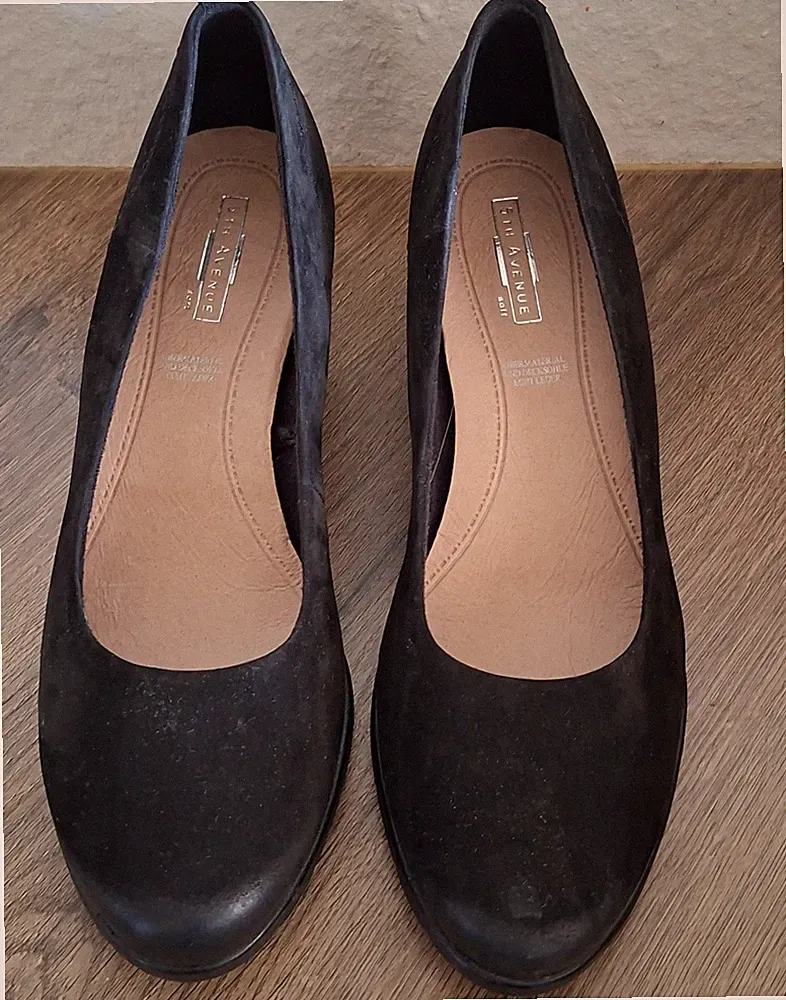 5th Avenue Damen Pumps Wildleder Schwarz Keilabsatz EU 39