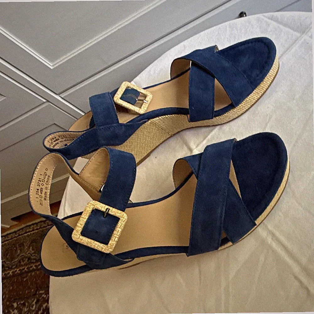 5TH AVENUE Damen Riemchen-Sandalen Keilabsatz mittel Leder Schnalle EU 41