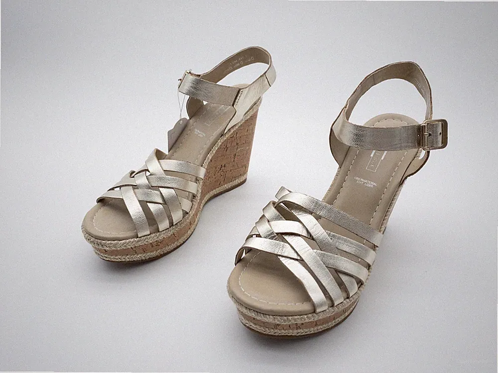 5TH AVENUE Damen Sandalette Sandale Sommerschuh gold Gr 41 EU Art 16859-99