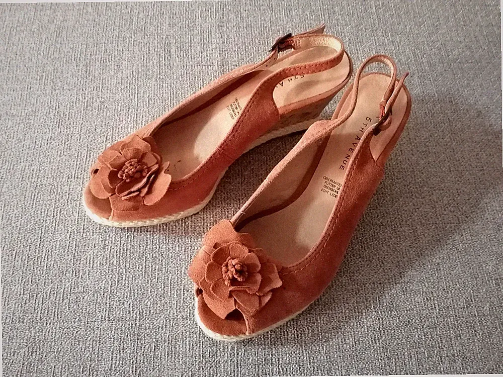 5th Avenue Keilabsatz Leder Damenschuhe Sandalen EUR 37 UK (4) Sandaletten