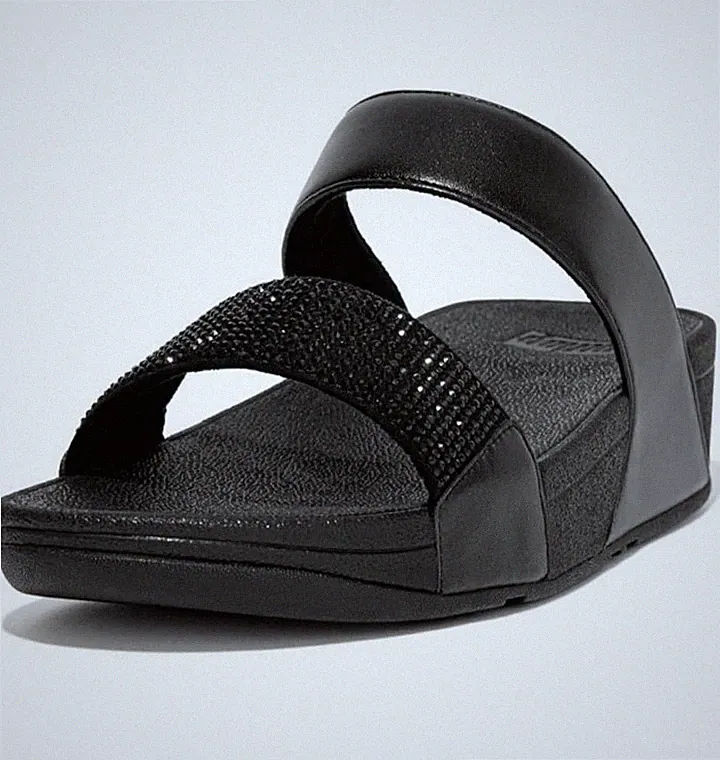 £75 FITFLOP GRÖSSE 9 43 LULU KRISTALLVERZIERTE SLIDE FLIP FLOPS PLATINO GOLD NEU