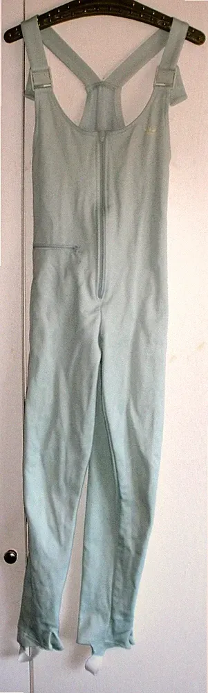Adidas Ski-Langlaufhose Behle Demel Vintage Keilabsatz Latz Damen blau, Gr. 38