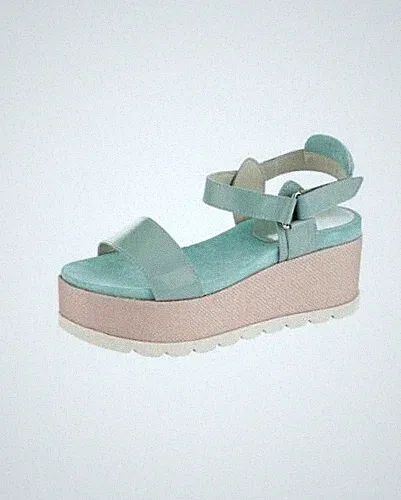 Alba Moda Sandale Sandalette Plateausandalette Leder mint/natur 40 6,5