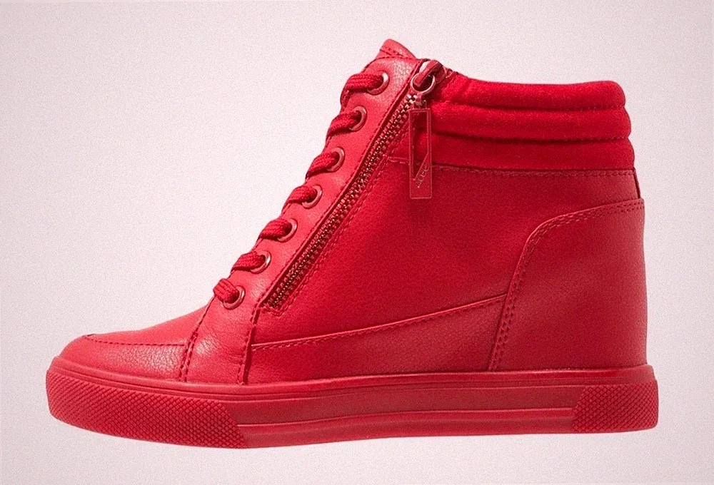 ALDO Wedge Sneaker, high-top, in rot, Keilabsatz, Gr. 35, Reißverschluss , NEU!
