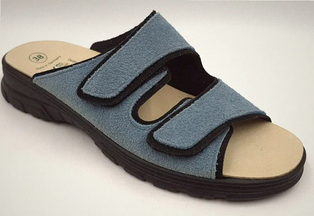 Algemare 6446-0887 Blau Gr. 38 Damen Leder Pantoletten UVP: 59,95€ (5839)