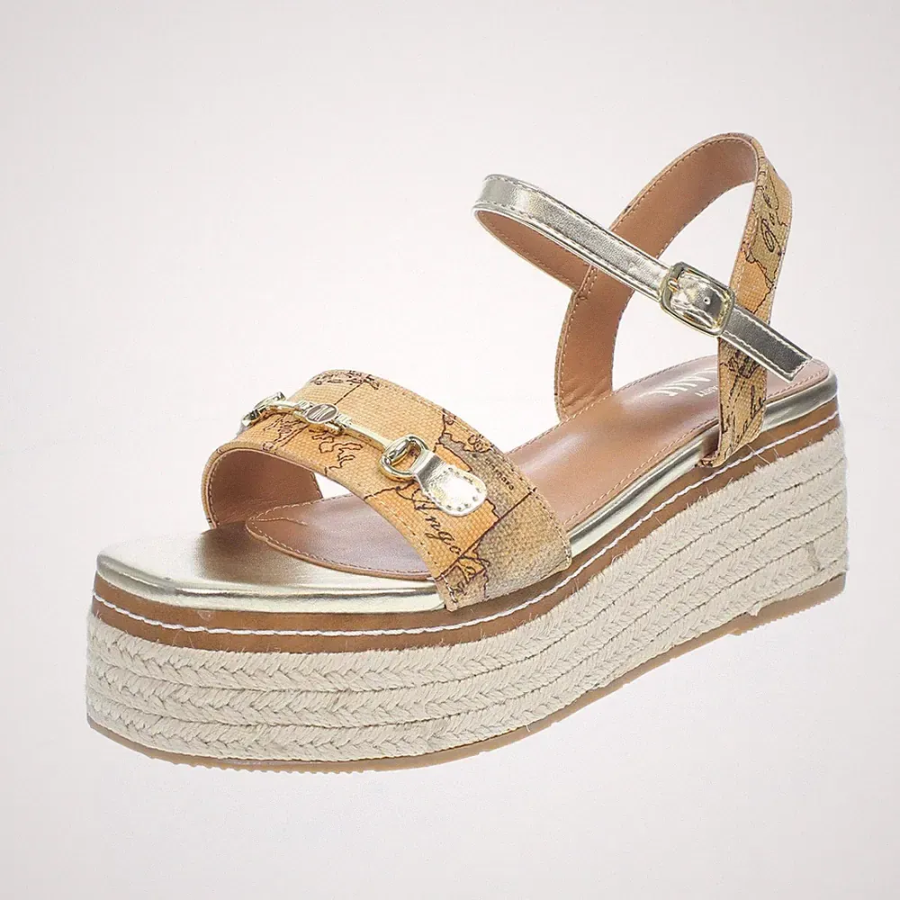 Alviero Martini Plateau Sandalen mit Keilabsatz beige - Größe 40 [25,8 cm] Schuhe