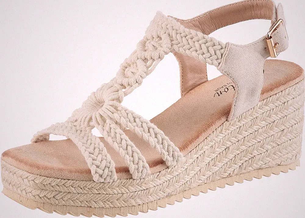 ANISTON SHOES Keilsandalette Sommerschuh, Urlaubsschuh, Ethno-Look , Gr. 36