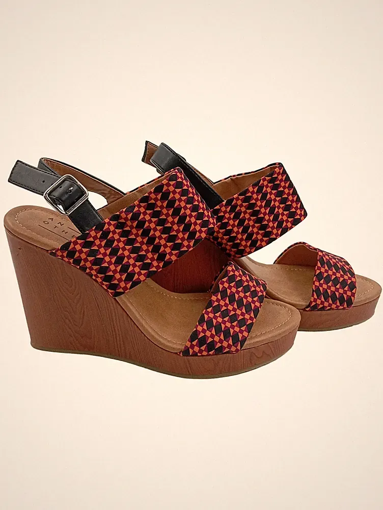 Another A Damen Plateausandalen Keilabsatz Sandalen Mehrfarbig Gr. 38