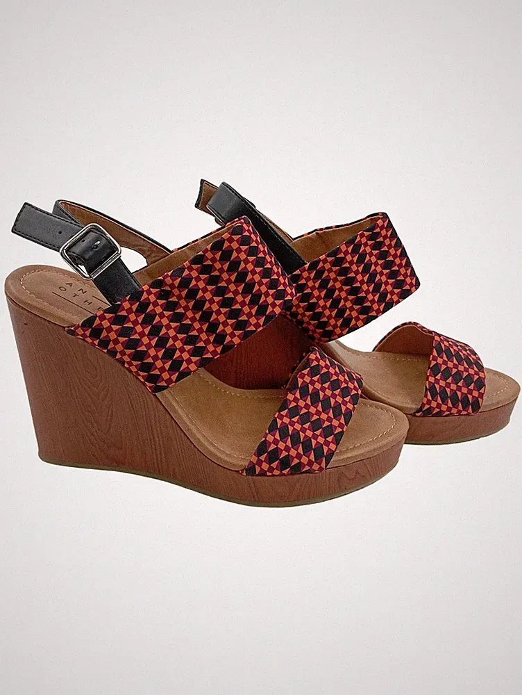 Another A Damen Plateausandalen Keilabsatz Sandalen Mehrfarbig Gr. 38