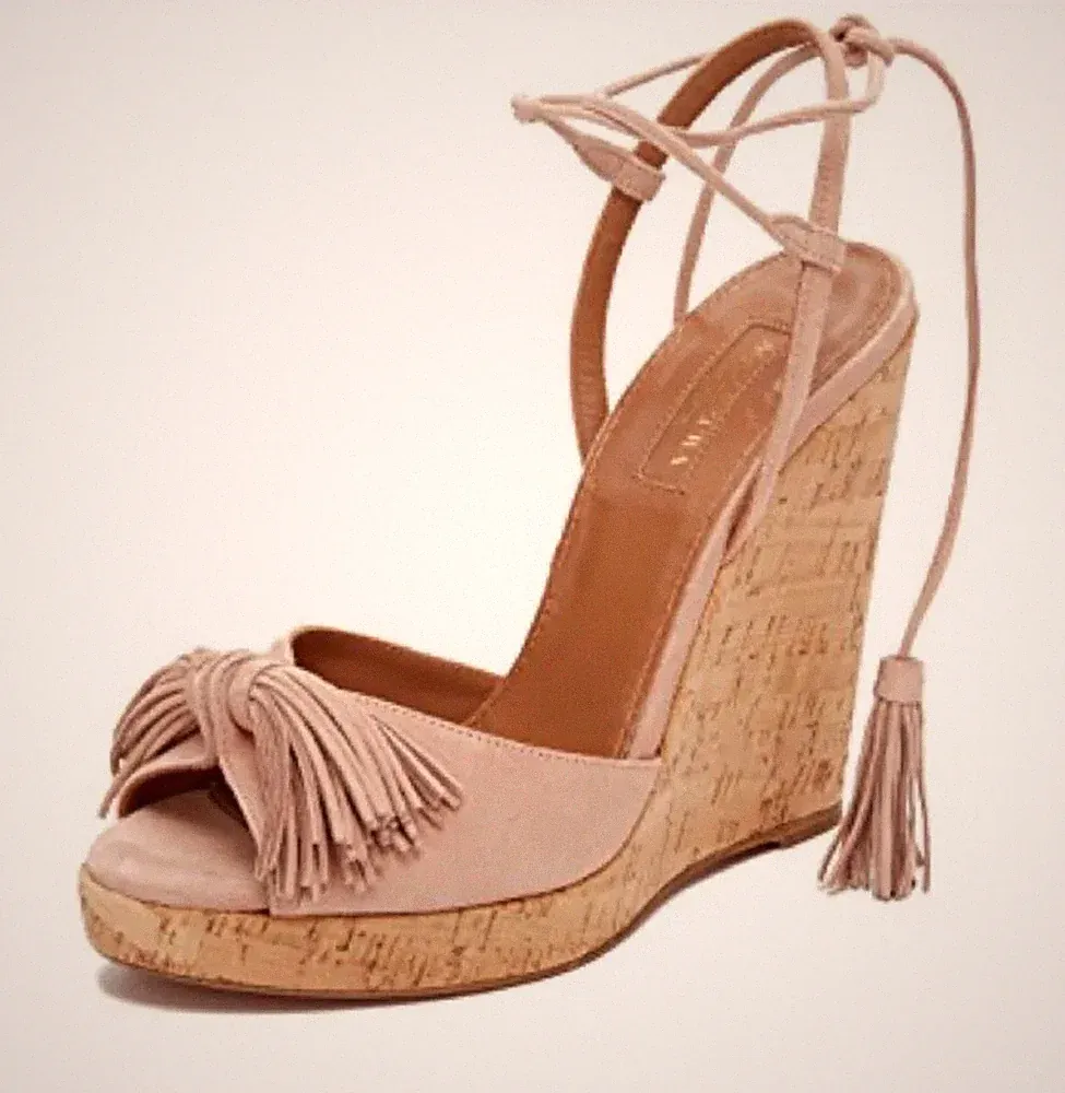 Aquazurra 37 Wedge Sandals $595