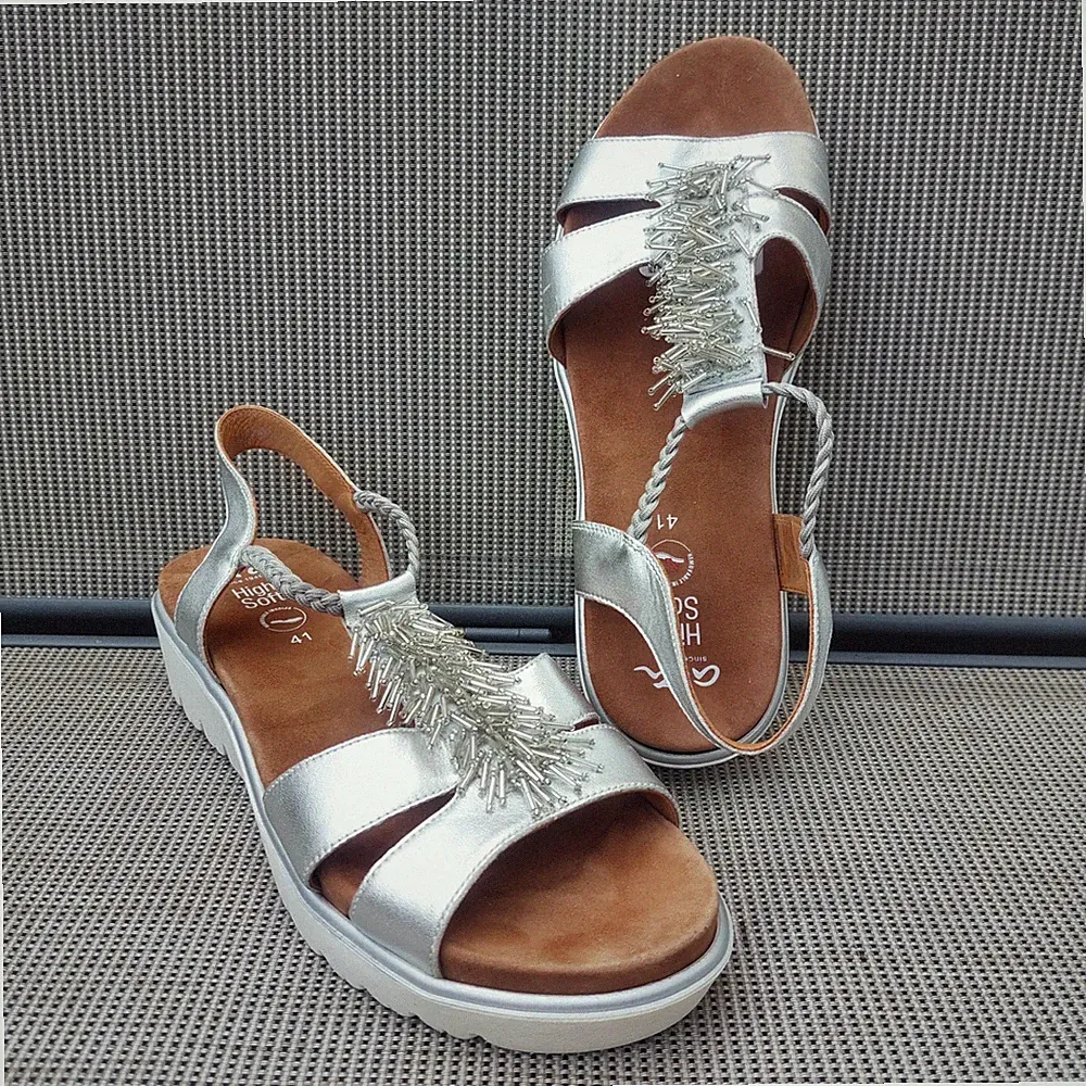 *ara BILBAO High Soft* Gr. 41 Damen Sandale Sandalette silber Nr. 12-33512-12
