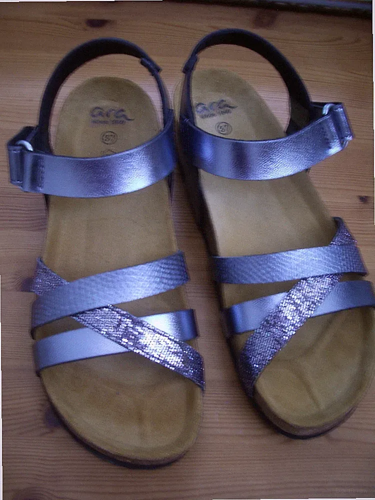 ARA Damen Sandalen Klettverschluss Glitzer EUR37 *Neuwertig*
