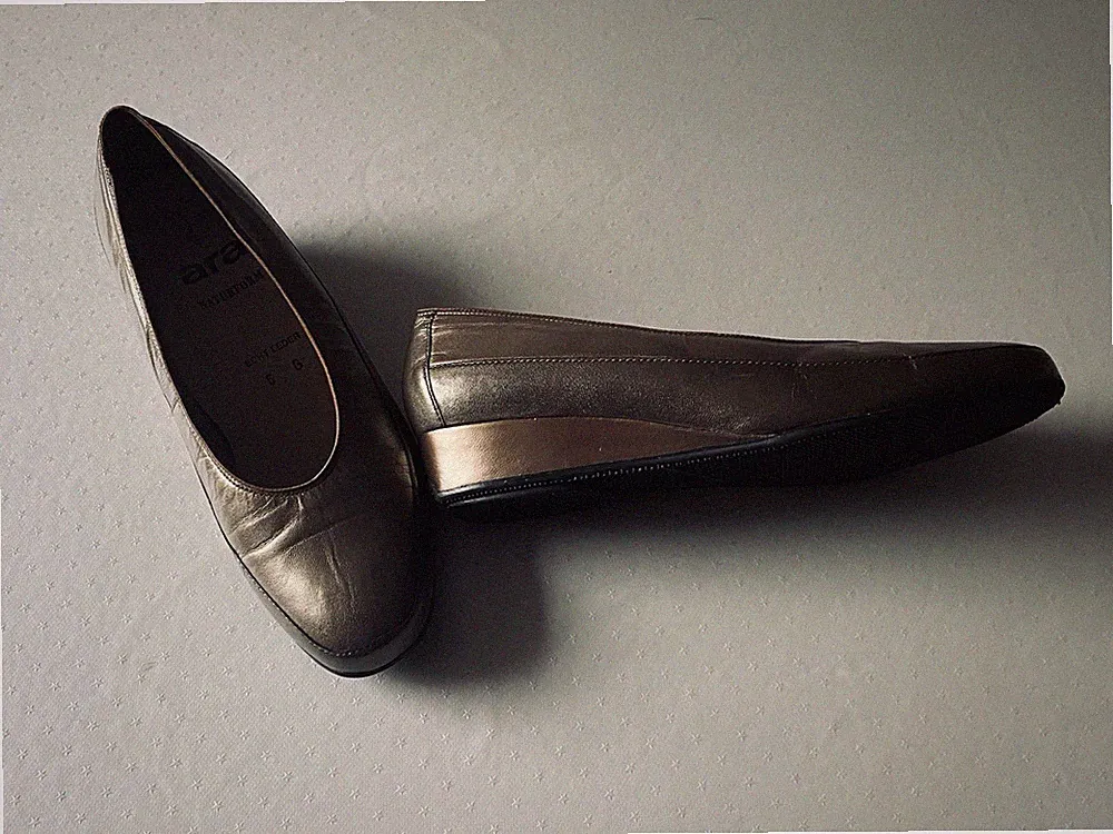 Ara Damen Schuhe Größe 39, Goldfarben, Keilabsatz, Neu