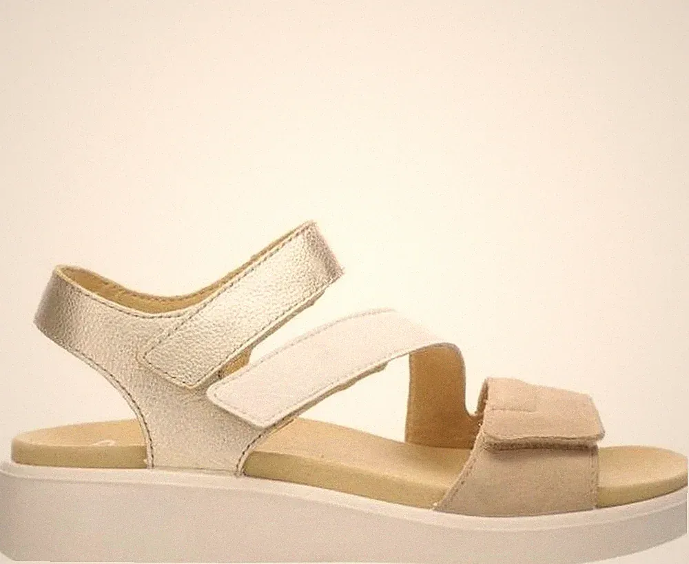 Ara Madeira Damen Mehrfarbige Keilabsatz Ledersandalen Peeptoe 1221407-11
