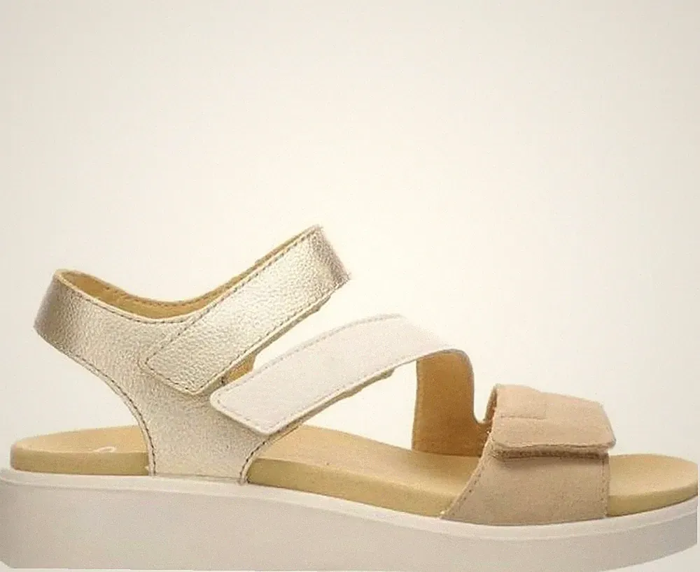 Ara Madeira Damen Mehrfarbige Keilabsatz Ledersandalen Peeptoe 1221407-11