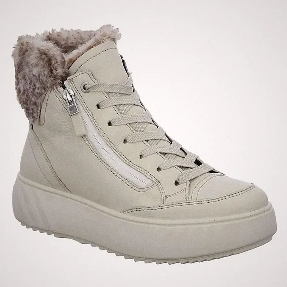 Ara Monaco Damen Beige Keilabsatz Lederstiefeletten Gefüttert 1246513-66