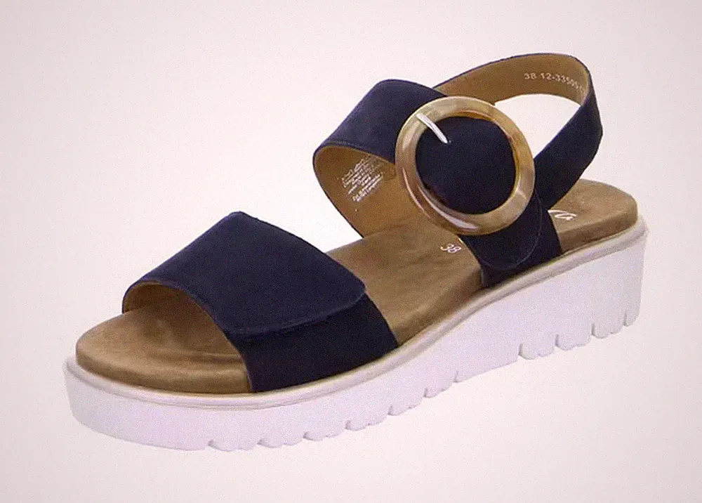 Ara Sandale BILBAO Blau Nubukleder Sandalette Wechselfußbett Klettverschluss