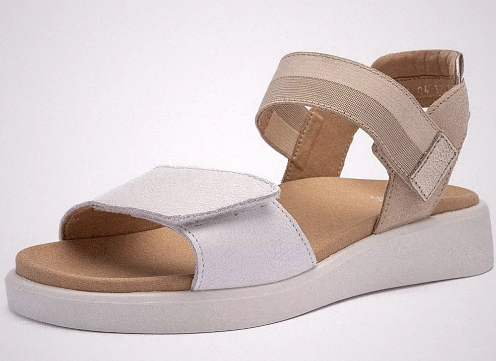 Ara Sandale MADEIRA Weiß Nubukleder Sandalette Riemchen Klettverschluss Einlage