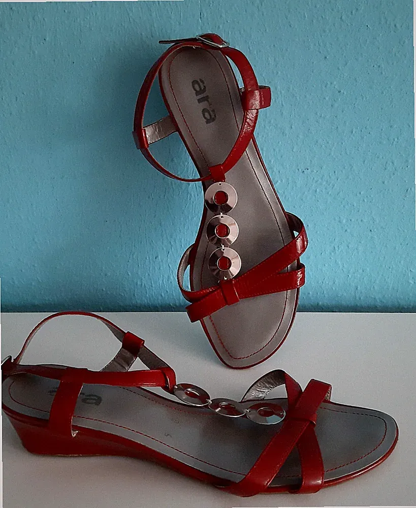 Ara Wunderschön Elegant Sandalen Sandalette Echt LackLeder Super Bequem Gr. 4,5