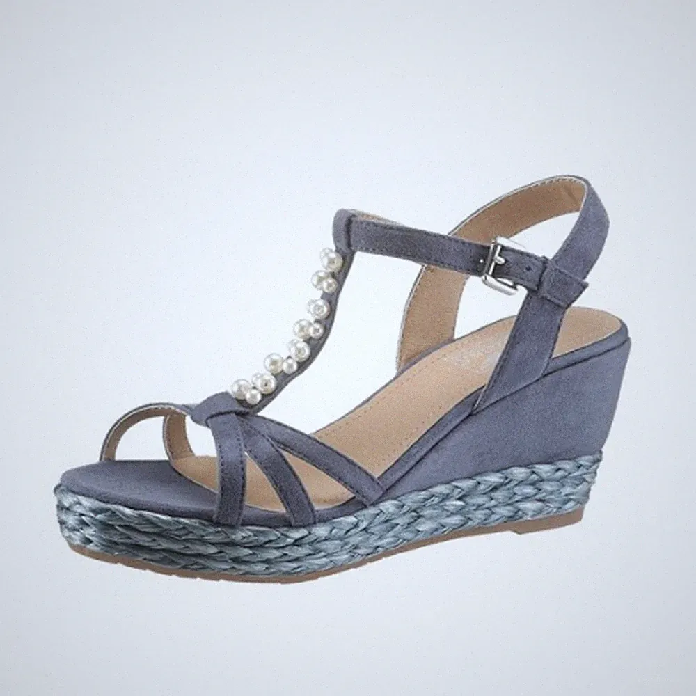 Arizona Damen Sandaletten Keilsandalen Keil Sandalen Schuhe Blau Türkis