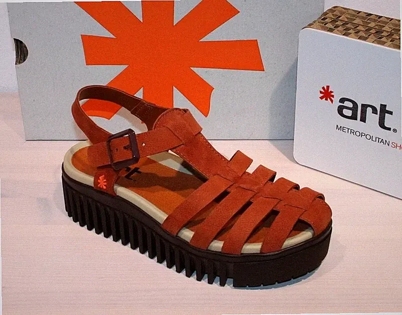 ART Plateau Sandale Leder Sandalette BRIGHTON Nubuk - Made in Spain - Neu!
