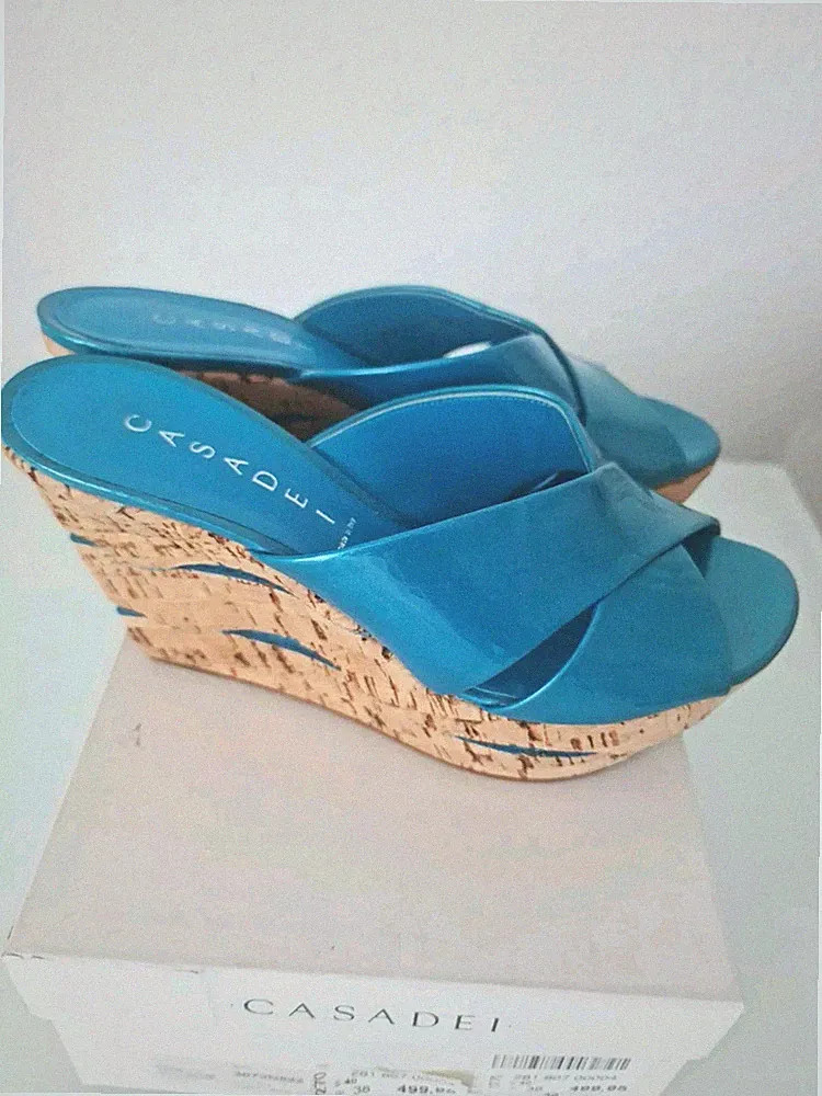 Сasadei Plateau Pantolette Gr.38 Farbe Turkis