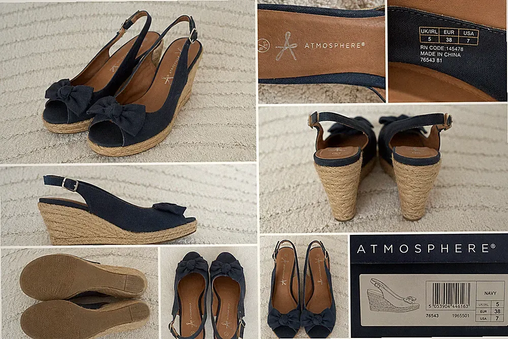 Atmosphere, blaue Pumps mit Keilabsatz, gr. 38, wie neu