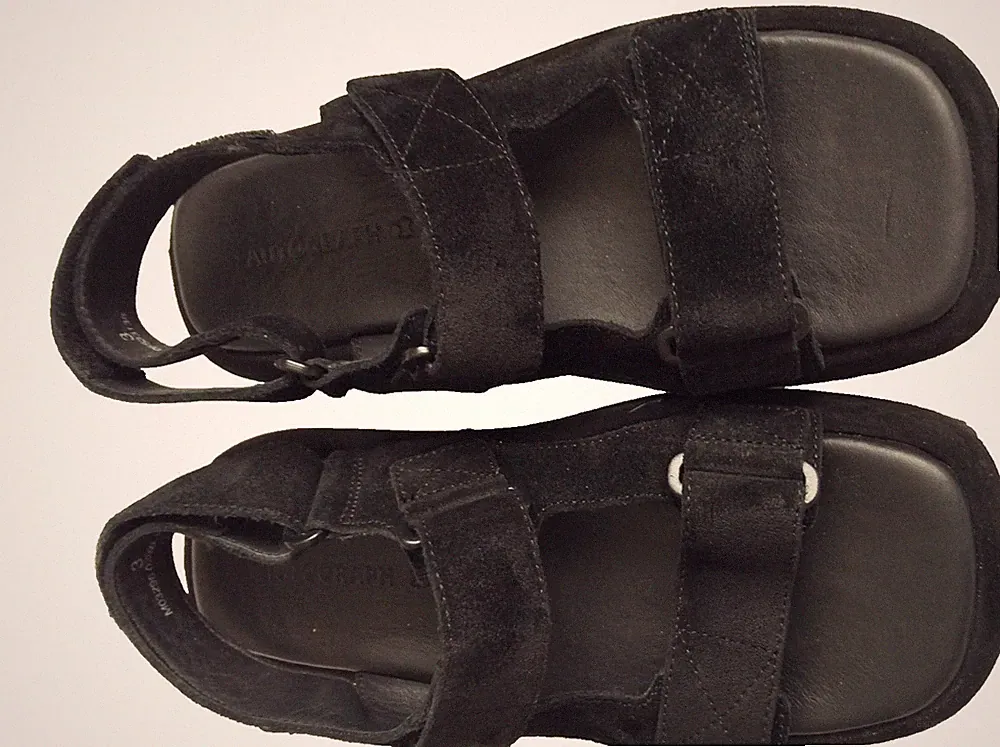 Autograph Sandalen Schuhe Espadrille Damen 3UK/36EU flach Wildleder schwarz