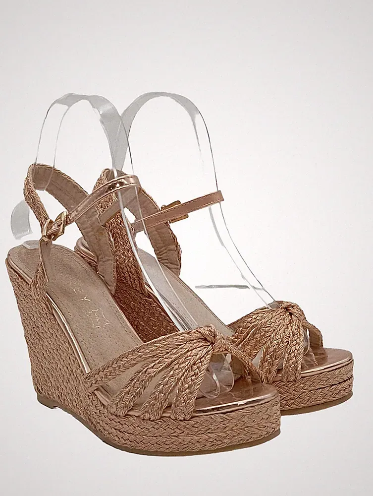 Azarey Wedges Sandaletten Damen Keilabsatz 11 cm Weiß Größe 36