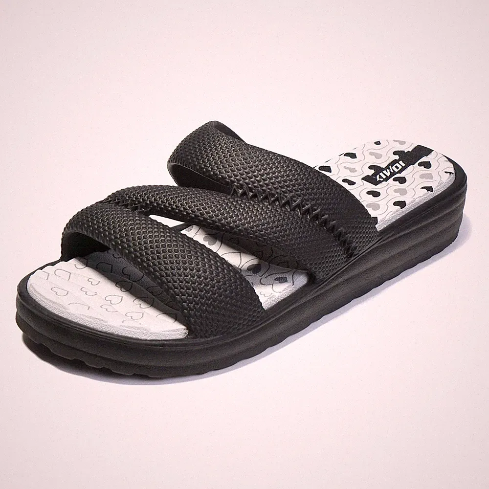 Badeschuhe Damen mit Massage Fußbett Sommer Keil Bunte Schlappen Hawaiianisch...