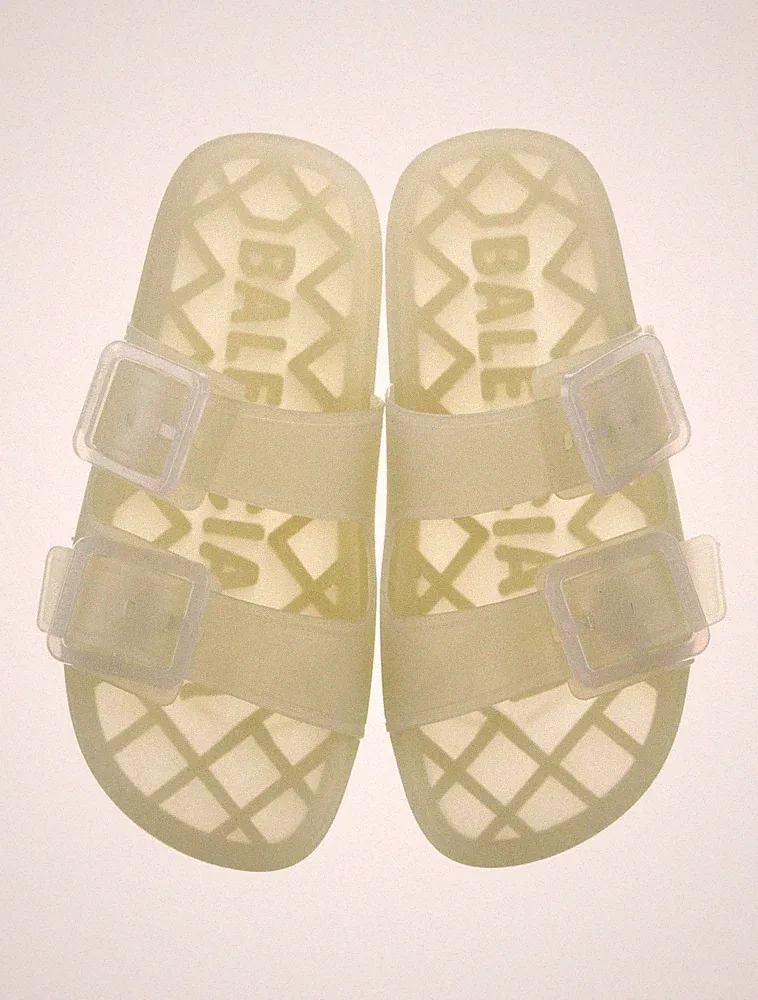 Balenciaga Mallorca Plateau Jelly Sandalen Transparent Schnalle Pantoletten