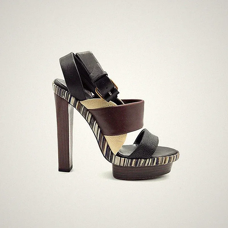 Balenciaga Sandalen gestreift Plateau Absatz L399034 149660086 [U]