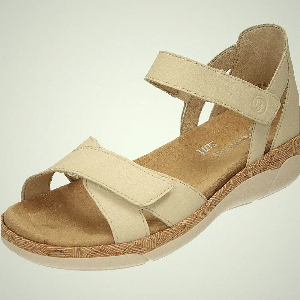 Beige Leder Sandalen offene Zehenpartie Größe UK 4 gepolstert niedriger Keilabsatz Schuhe R6859-60