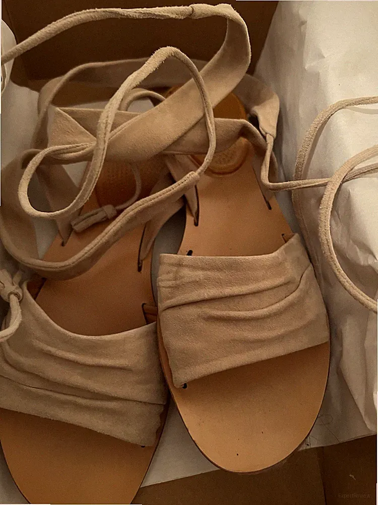 Beige Sandalen aus echtem Leder – Made in Italy – Gr. 37