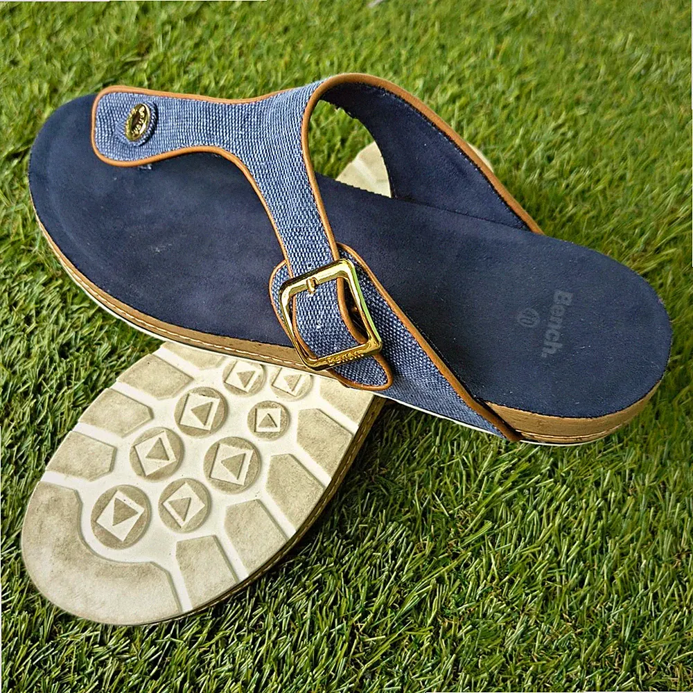 Bench Damen Zehentrenner-Sandalen Blau Keilabsatz mittel EU 40 mit Schnalle