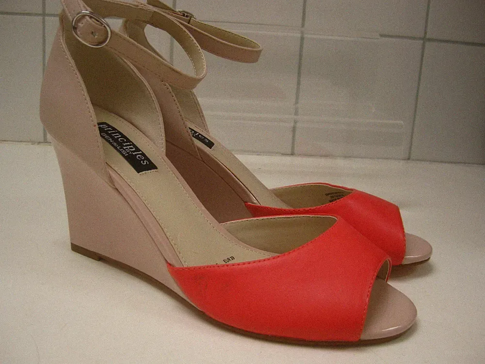 BENDELISI SANDALEN 6 High Heel Wedges Slingpumps orange pink pfirsich PRINZIPIEN