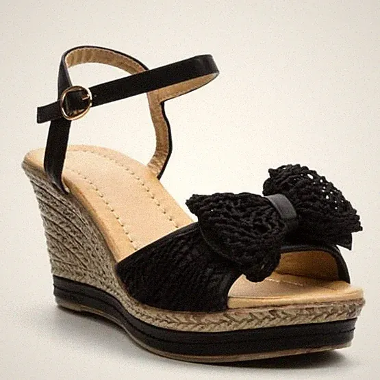 Bequeme Damen-Keilsandalen mit verzierten Riemchen Größe UK 3 – 8 EU 36 – 4 1 (926)