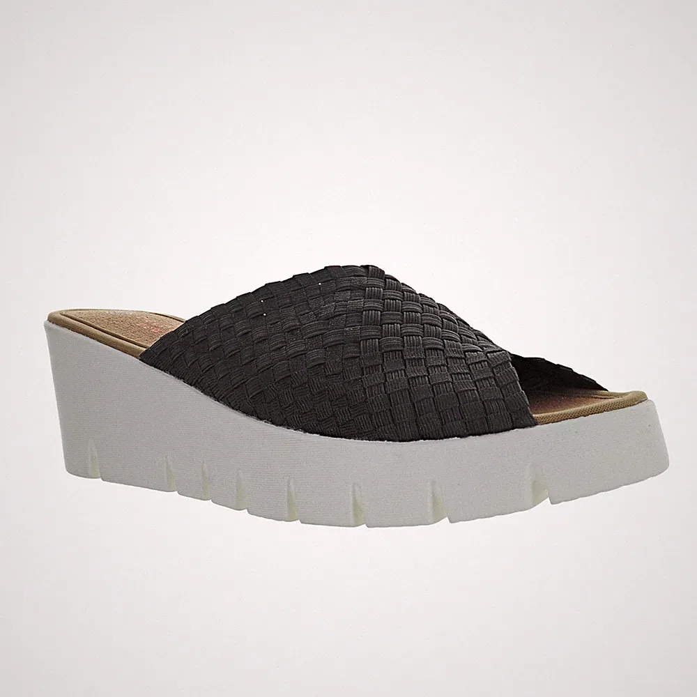 Bernie Mev Womens Venti Summer Slip On Fashion Wedge Heel Sandal with Peep Toe
