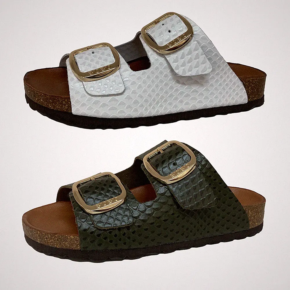 BIO BIO FOOTWEAR Sandale Leder Reptil Print in der Farbe BIO-211-76602 DAENA