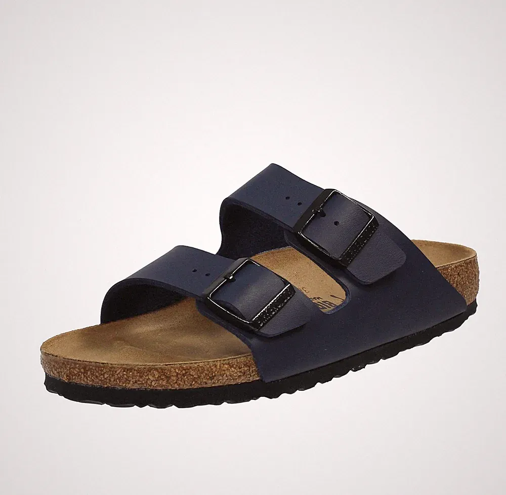 Birkenstock Arizona Bs Blau - Damen Schuhe Hausschuhe Schnalle und Band