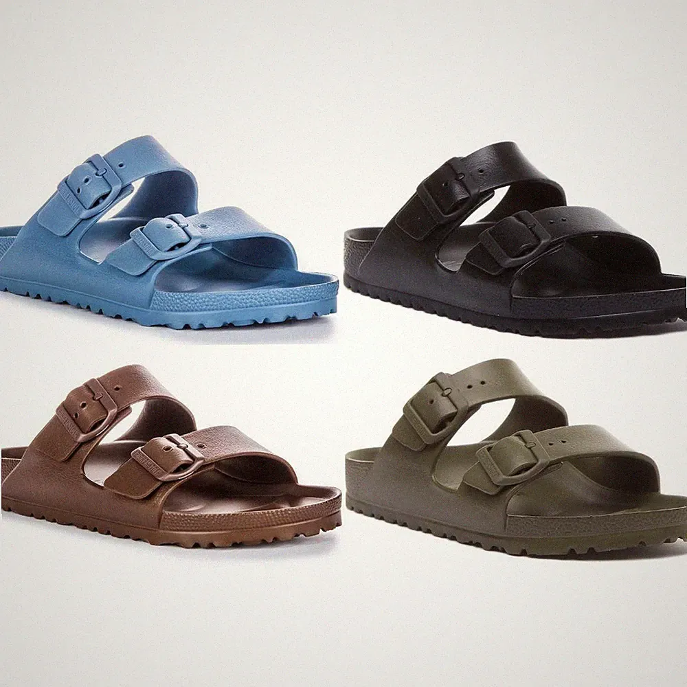 BIRKENSTOCK Damen Arizona Eva Zwei Riemen Sandale Khaki EVA Slider
