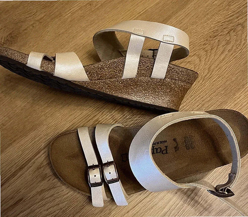 Birkenstock Papillio Ellen Sandale schmal Gr. 38 Pearl White