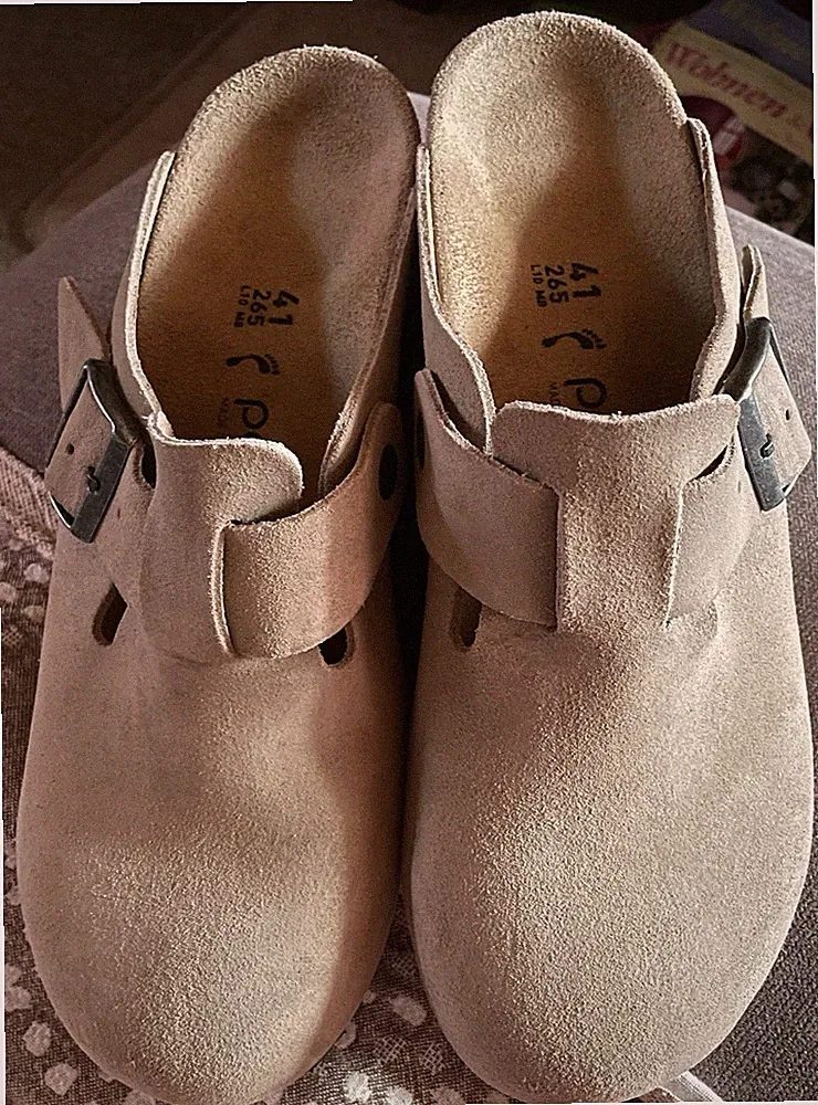 BIRKENSTOCK PAPILLION Clogs 41 mit Absatz Taupe