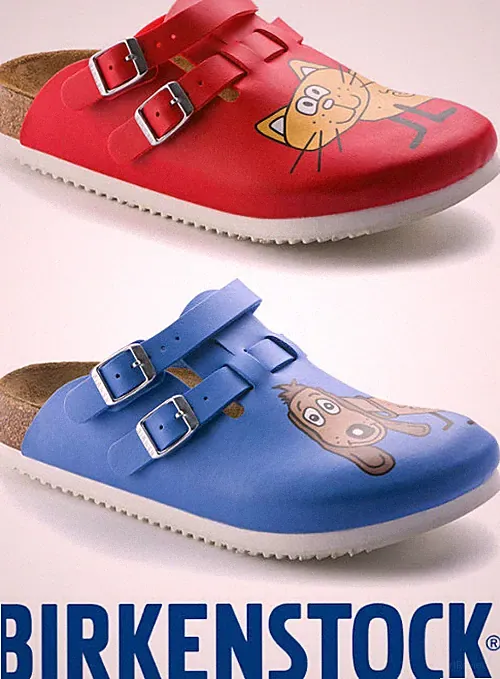 Birkenstock Sandale Kay Birko Flor Superlaufsohle rot blau schmal oder breit