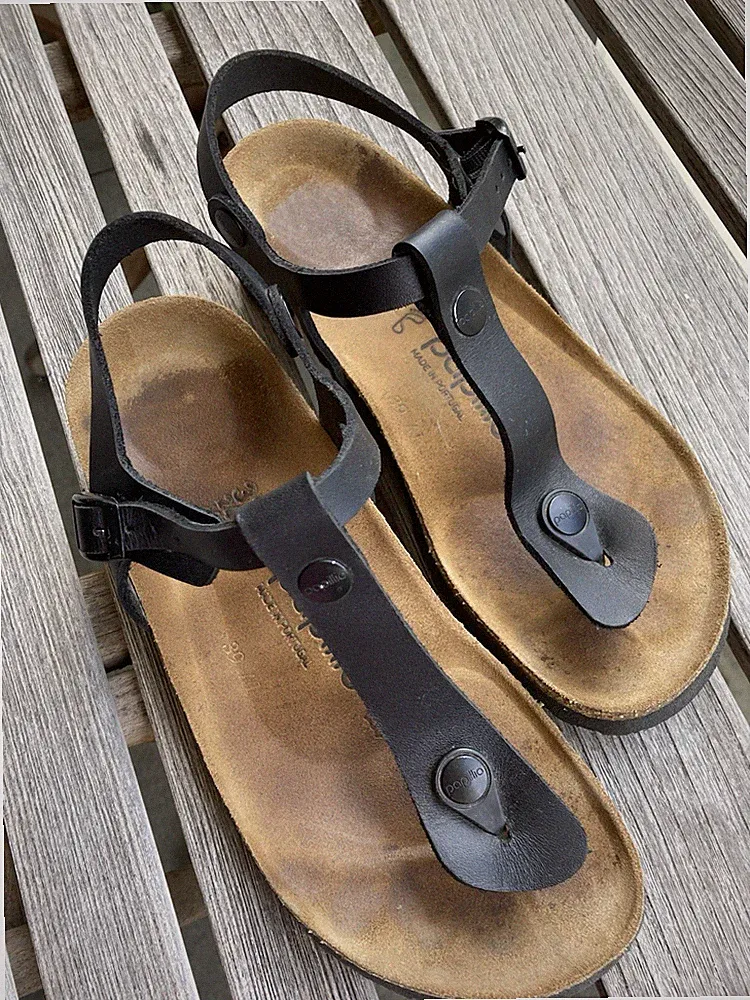 Birkenstock Sandalen, Papillio, mit kleinem Keil Absatz,Gr 37, schwarz