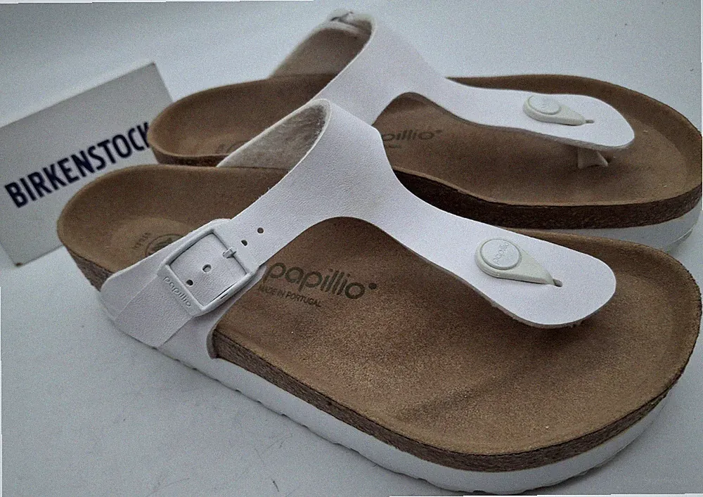Birkenstock Zehentrenner Papillio Chunky Gizeh Plateau weiß - UK 5 EUR 38 normal