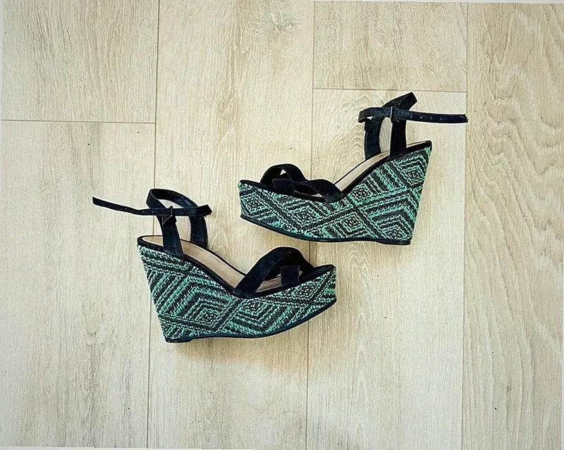 Blaue Keilabsatzschuhe für Damen