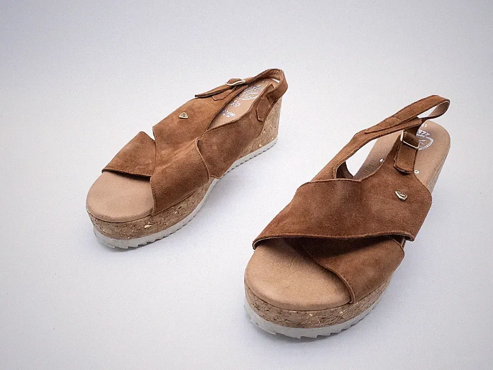 BLK Damen Sandale Sommerschuhe Keilsandalette Braun Gr. 41 EU Art. 41156-50